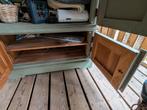 Vintage TV kast vol hout, vintage groen geverfd, Ophalen, Gebruikt, Hout, Overige typen