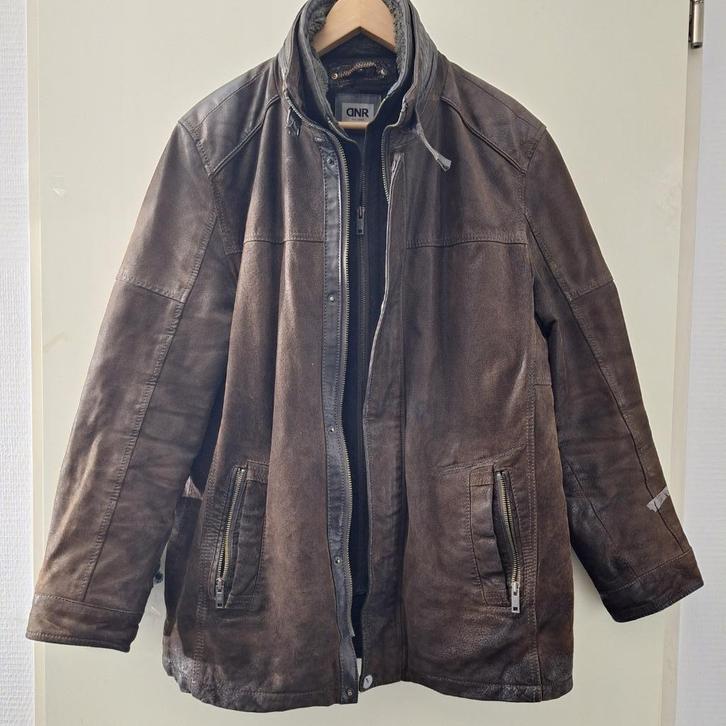 Donder DNR  Leren Jas, Kleding | Heren, Jassen | Winter, Zo goed als nieuw, Maat 48/50 (M), Bruin, Ophalen of Verzenden