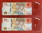 2 x 75.000 rupiah Indonesië. UNC., Ophalen of Verzenden, Overige landen