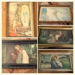 Religie afbeeldingen prent Maria Jezus Schaap Engel Devotie, Antiek en Kunst, Ophalen of Verzenden