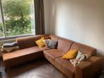 Cognac kleurige Hoekbank, Huis en Inrichting, Ophalen, 250 tot 300 cm, Gebruikt, 100 tot 125 cm