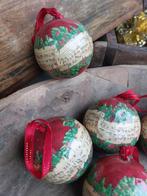 Vintage papier maché kerstballen, muziek BLOSSOM BROCANTE, Diversen, Kerst, Ophalen of Verzenden