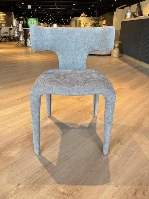 Showmodel Eetkamerstoel Dave 4x, Huis en Inrichting, Stoelen, Zo goed als nieuw, Vier, Stof, Grijs, Ophalen