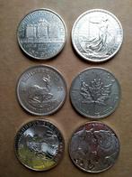 1 troy ounce ozt zilveren munten Krugerrand Maple Leaf etc., Postzegels en Munten, Edelmetalen en Baren, Ophalen, Zilver