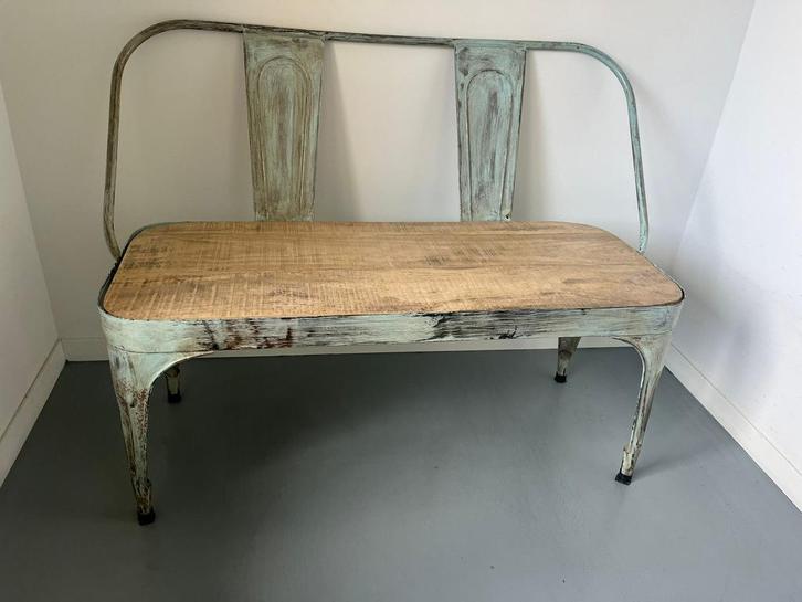 Stoer industrieel/ retro bankje, Huis en Inrichting, Woonaccessoires | Overige, Zo goed als nieuw, Ophalen