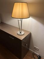 Lamp chroom design met taupe kap (dimmer), Huis en Inrichting, Lampen | Tafellampen, Zo goed als nieuw, 50 tot 75 cm, Ophalen