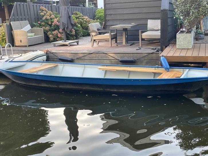 stalen vlet, Watersport en Boten, Sloepen, Gebruikt, Tot 10 pk, 3 tot 6 meter, Buitenboordmotor, Benzine, Staal, Ophalen