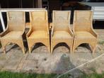 GRATIS ---- 4 rieten stoelen--- GRATIS, Huis en Inrichting, Ophalen of Verzenden, Gebruikt, Bruin, Twee