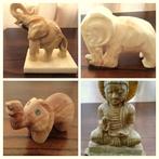 Beeldjes van natuursteen boedha - olifant - marmer, Antiek en Kunst, Ophalen of Verzenden