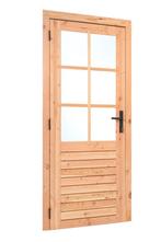 Douglas deur met 6-ruits glas B100xH205cm links en rechts, Minder dan 250 cm, Nieuw, Ophalen of Verzenden, Minder dan 200 cm