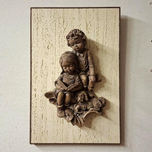 Jaren 60 reliëf wandsculptuur wandbord, Huis en Inrichting, Woonaccessoires | Wanddecoraties, Zo goed als nieuw, Ophalen of Verzenden