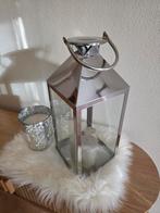 Groot Windlicht / Lantaarn, zilver, 25 tot 50 cm, Ophalen of Verzenden, Zo goed als nieuw, Metaal