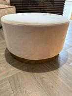 poef fluweel met koperen rand, Ophalen, Zo goed als nieuw, Stof, 50 tot 75 cm