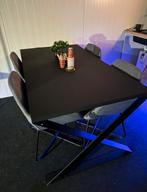 Tafel + 4 stoelen, Ophalen, Zo goed als nieuw, Rechthoekig, 50 tot 100 cm