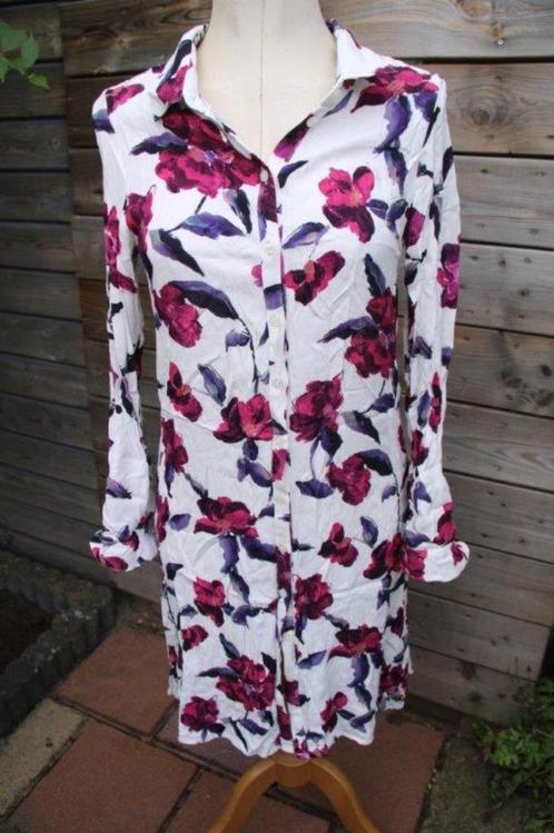 Doorknoopjurk offwhite/ fuschia Fabienne Chapot mt 36 Vaste, Kleding | Dames, Jurken, Zo goed als nieuw, Maat 36 (S), Wit, Ophalen of Verzenden