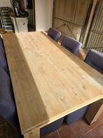 Eettafel 100x220cm met 6 stoelen, Ophalen, Gebruikt, 100 tot 150 cm, .