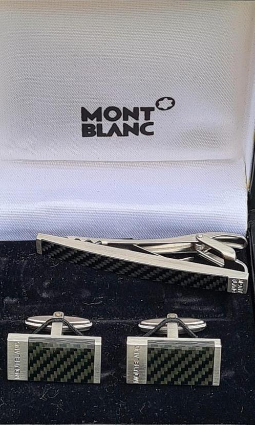 Mont Blanc manchetknopen en dasspeld, Sieraden, Tassen en Uiterlijk, Manchetknopen, Zo goed als nieuw, Overige materialen, Ophalen of Verzenden