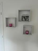 Set van 3 wandkubussen – lichtgrijs – 30, 27 en 21 cm, Ophalen of Verzenden, Zo goed als nieuw