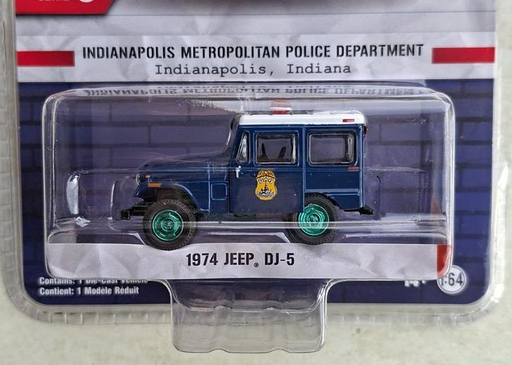 1974 Jeep DJ-5 van Greenlight 1/64 Chase Police Indiana, Hobby en Vrije tijd, Modelauto's | Overige schalen, Nieuw, Auto, Ophalen of Verzenden