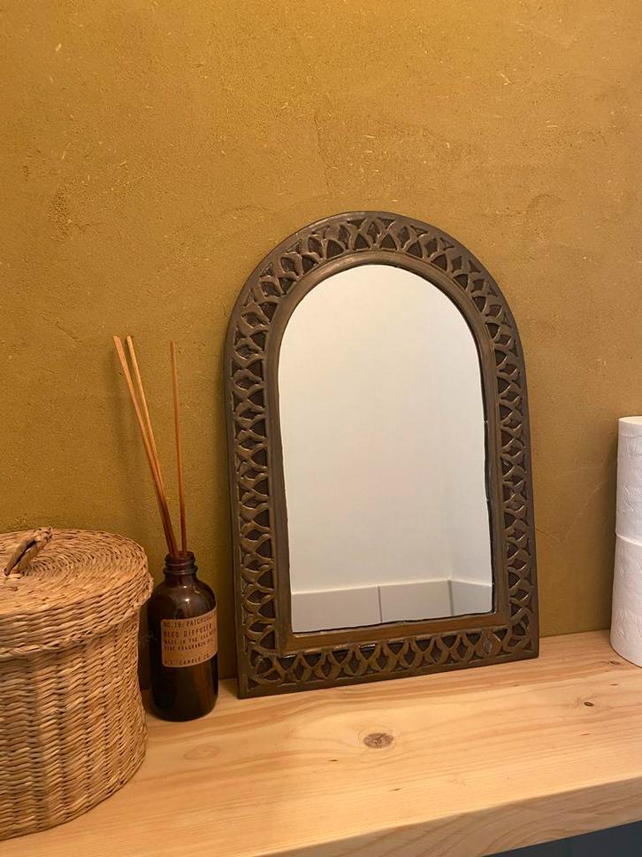 Vintage spiegel orientalisch antiek, Huis en Inrichting, Woonaccessoires | Spiegels, Zo goed als nieuw, Minder dan 50 cm, Minder dan 100 cm