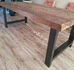 Industriële Indiaase Eettafel, Ophalen, Teakhout, 200 cm of meer, 50 tot 100 cm
