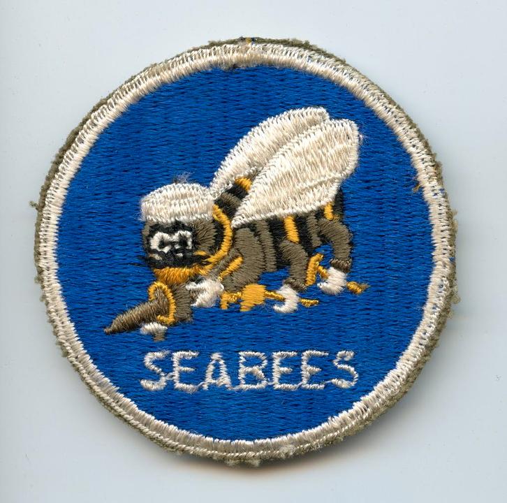 WO2 US Navy Seabees Patch, Verzamelen, Militaria | Tweede Wereldoorlog, Marine, Embleem of Badge, Amerika, Verzenden