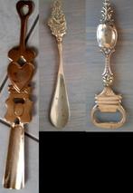 2 schoenlepels + flessenopener van koper / messing, Antiek en Kunst, Ophalen of Verzenden, Koper