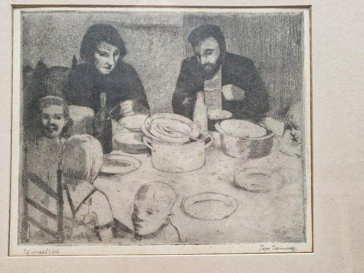 Ets Poppe Damave, Antiek en Kunst, Kunst | Etsen en Gravures, Ophalen of Verzenden