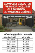 KORTING️ veranda - serre - overkapping - glazen schuifwanden, Ophalen of Verzenden, Nieuw, Serre