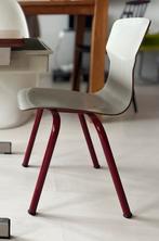 Vintage schoolstoeltje – OBO Eromes Wijchen – grijs/bordeaux, Gebruikt, Ophalen of Verzenden, Metaal, Eén