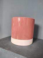 Leuke Rood-Witte Bloempot - Ø 11cm, Rond, Binnen, Ophalen of Verzenden, Zo goed als nieuw