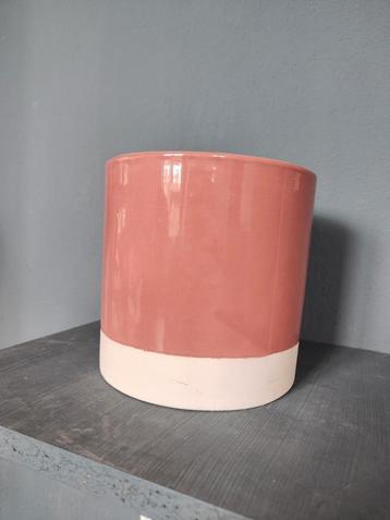 Leuke Rood-Witte Bloempot - Ø 11cm beschikbaar voor biedingen
