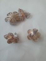 Clip oorbellen en broche zilver filigraan filigrain, 4 tot 7 cm, Ophalen of Verzenden, Zo goed als nieuw, Zilver