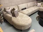 Luxe Velvet Teddy U-bank Rosa 160x380x200cm Beige Sand NIEUW, Huis en Inrichting, Banken | Bankstellen, Info@oosterbaanwonen.nl