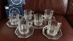 Vintage Crown Corning Mirage glazen kop en schotel 6 x, Ophalen of Verzenden