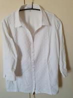 Witte blouse Erfo maat 50 met stippen op voorpand, Erfo, Ophalen of Verzenden, Zo goed als nieuw, Blouse of Tuniek