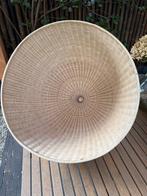 Witte Rotan Lampenkap - Bohemian Stijl, Huis en Inrichting, Lampen | Lampenkappen, Wit, Rond, Ophalen of Verzenden, Zo goed als nieuw