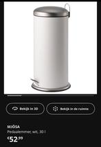 3x Ikea pedaalemmer 30 liter - wit, Huis en Inrichting, Woonaccessoires | Prullenbakken, Gebruikt, Met pedaal, 50 tot 75 cm, Ophalen of Verzenden