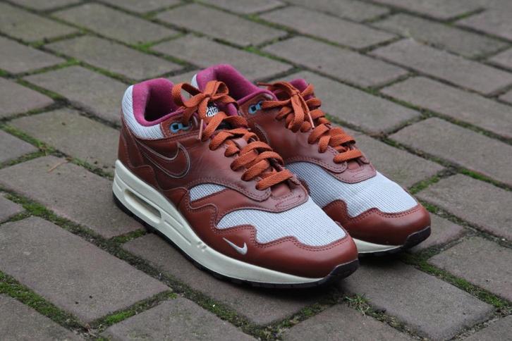 Patta Nike Air Max 1 The Next Wave Dark Russet maat size 43, Kleding | Heren, Schoenen, Gedragen, Sneakers of Gympen, Overige kleuren