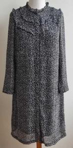 Majolica zwarte lange jurk met witte printjes mt. L, Kleding | Dames, Zwart, Maat 42/44 (L), Zo goed als nieuw, Majolica