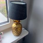 Ananas tafellamp met zwarte kap, Huis en Inrichting, Lampen | Tafellampen, Gebruikt, Ophalen of Verzenden, Metaal, Modern