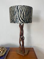 Vintage Teak Wortel Tafellamp, 50 tot 75 cm, Ophalen of Verzenden, X, Hout