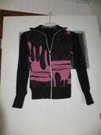 Leuk vestje met artistieke print, oudroze bruin zwart 36 S., Verzenden, Zo goed als nieuw, Maat 36 (S), Bruin