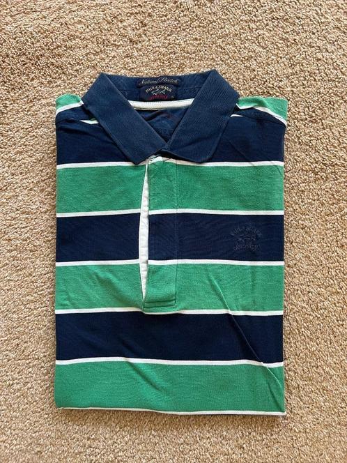 Polo blauw met groene banen, Paul & Shark, maat XL, Kleding | Heren, Polo's, Gedragen, Maat 56/58 (XL), Blauw, Ophalen of Verzenden