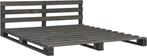 Pallet bed 120x200 met matras, achterboard en poten, Ophalen, Eenpersoons, Steigerhout, 120 cm