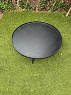Zwarte Ronde Houten Salontafel, Ophalen, Gebruikt, 50 tot 100 cm, 100 tot 150 cm