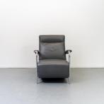 1x Leolux Scylla Fauteuil Hoge Rug Grijs Leder - Chroom, Huis en Inrichting, Fauteuils, Gebruikt, 75 tot 100 cm, Ophalen of Verzenden