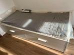IKEA Brimnes bed 90*200 + mattrasse with rattan headboard, Ophalen, Gebruikt, 90 cm, Eenpersoons