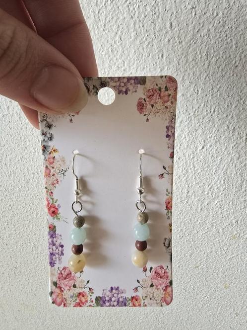 Amazoniet/aqua terra jaspis oorbellen handgemaakt, Sieraden, Tassen en Uiterlijk, Oorbellen, Nieuw, Overige materialen, Ophalen of Verzenden