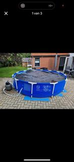 Intex 366 zwembad + noppenfolie zandfilterpomp en trappetje, Ophalen, Gebruikt, Minder dan 80 cm, Rond